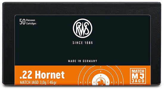 RWS Match JAGD .22 Hornet 46gr JHP